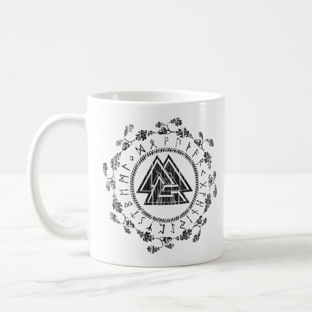 Valknut - Runen - 9 Edelsteine Tugend Tasse (Links)