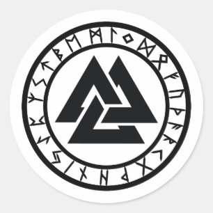 Valknut - Runenkreis Runder Aufkleber