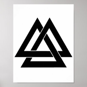 Valknut - Schwarz Poster