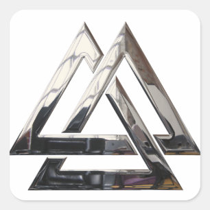 Valknut - silber quadratischer aufkleber