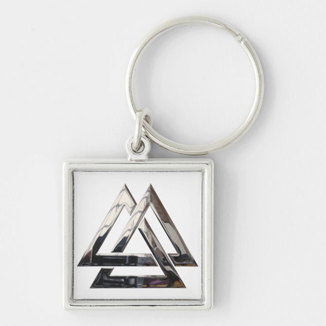 Valknut - Silber Schlüsselanhänger (Vorne)