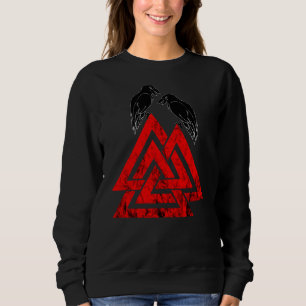 Valknut Symbol Odin Raven Norse Mythology Viking W Sweatshirt