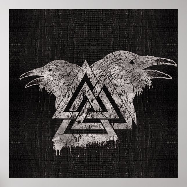 Valknut Symbol und Raven Poster (Vorne)