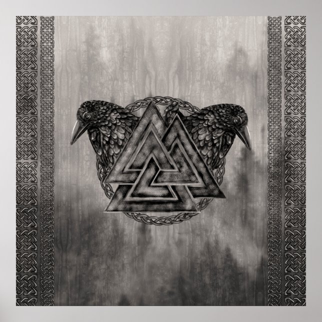 Valknut Symbol und Ravens Poster (Vorne)