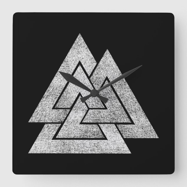Valknut Vibration Design Quadratische Wanduhr (Vorderseite)