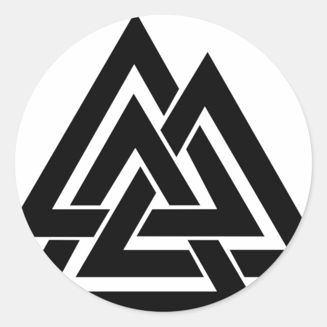 Valknut Viking Nordic Protection Symbol Odin Runder Aufkleber (Vorderseite)