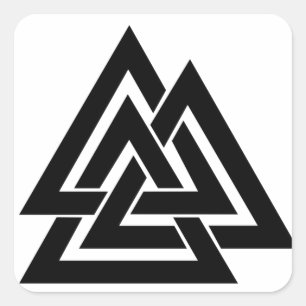 Valknut Viking Skandinavier-nordisches Quadratischer Aufkleber