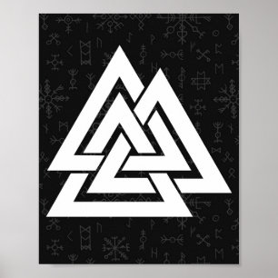 Valknut Viking Symbol mit keltischen Runen - Valkn Poster