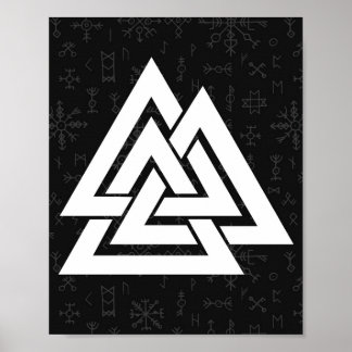 Valknut Viking Symbol mit keltischen Runen - Valkn Poster