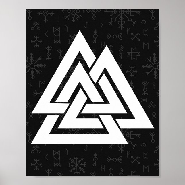 Valknut Viking Symbol mit keltischen Runen - Valkn Poster (Vorne)