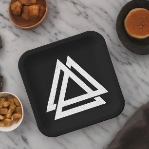 Valknut Viking Triangle Art Pappteller