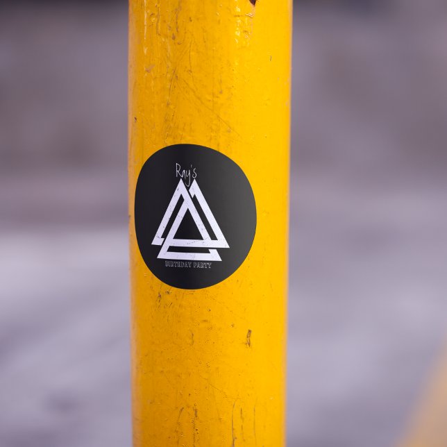 Valknut Viking Triangle Art Runder Aufkleber (create high quality print custom labels in any shape or size stickers.)