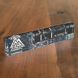 Valknut~ (Wavy) Namensplakette