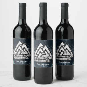 Valknut~ (Wavy) Weinetikett