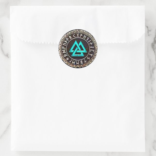 Valknut (Wicklung) Runder Aufkleber (Tasche)
