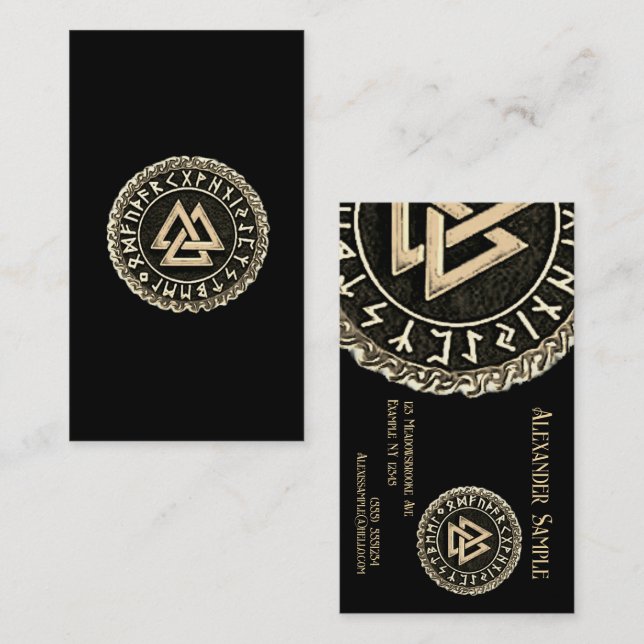 Valknut (WindingGOLD) Business Card Visitenkarte (Vorne/Hinten)
