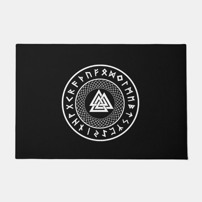 Valknut - Wotans Knot - Odin Rune Poster Fußmatte (Vorderseite)