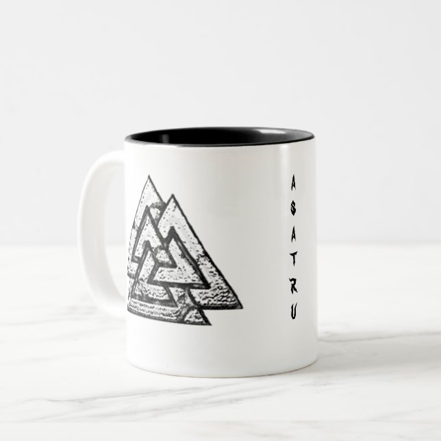 Valknut~ Zweifarbige Tasse (Vorderseite Links)