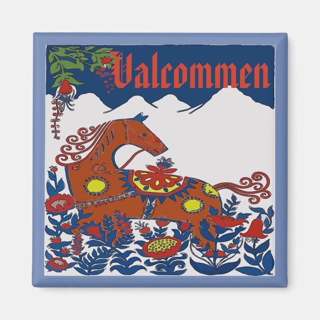 Valkomen, Schweden, Text bearbeiten Magnet (Vorne)