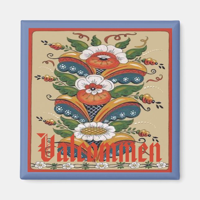 Valkomen, Schweden, Text bearbeiten Magnet (Vorne)