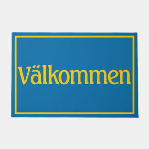Välkommen Willkommen in den Farben der schwedische Fußmatte