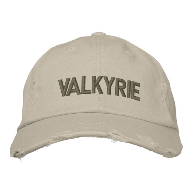 Valkyrie Custom Distressed Baseball Cap Bestickte Baseballkappe (Vorderseite)