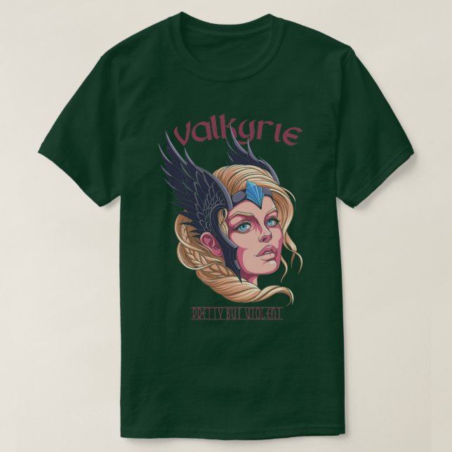 Valkyrie Pretty But Violent Shield Maiden T-Shirt (Design vorne)