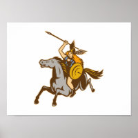 Valkyrie Riding Horse Retro