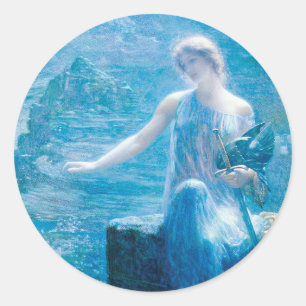 Valkyrie's Vigil von Edward Robert Hughes Runder Aufkleber