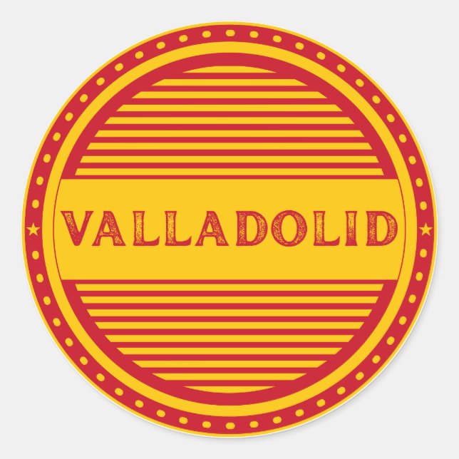 Valladolid City Pride Emblem – Spanish Identity Runder Aufkleber (Vorderseite)