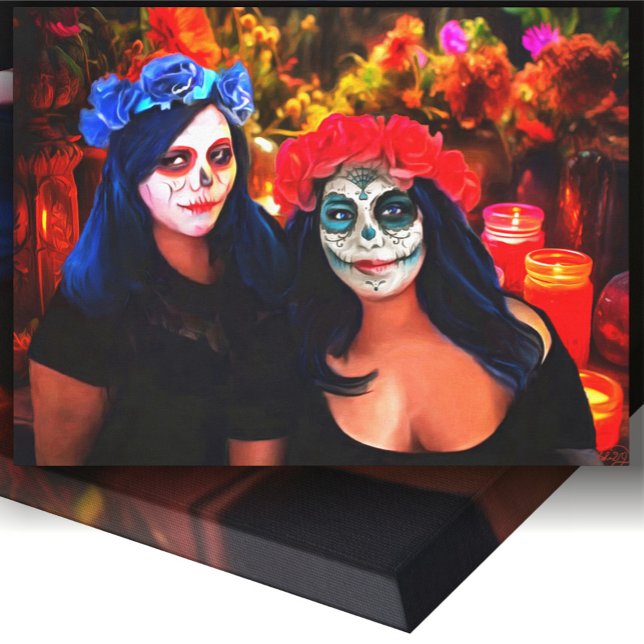 Vallarta Catrinas mit Blume & Kerzen 1718 Art Coll Leinwanddruck (Von Creator hochgeladen)