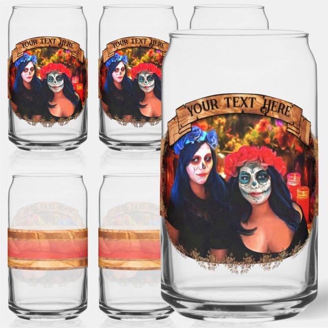 Vallarta Catrinas mit Blume & Kerzen 1718 Dosenglas (Von Creator hochgeladen)