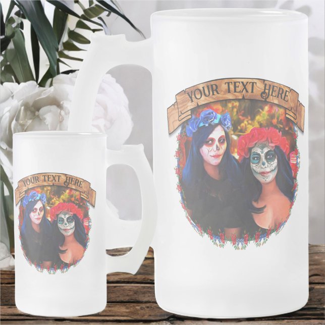 Vallarta Catrinas mit Blume & Kerzen 1718 Mattglas Bierglas (Von Creator hochgeladen)