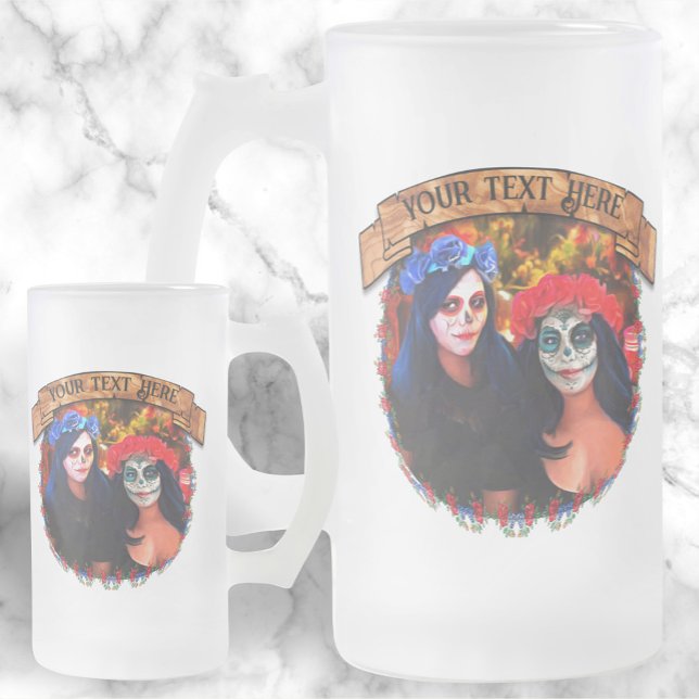 Vallarta Catrinas mit Blume & Kerzen 1718 Mattglas Bierglas (Von Creator hochgeladen)