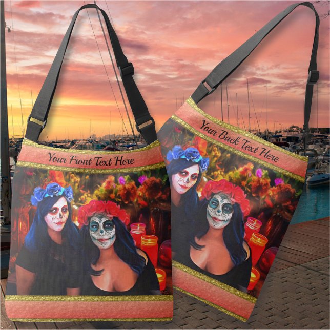 Vallarta Catrinas mit Blume & Kerzen 1718 Tragetaschen Mit Langen Trägern (Von Creator hochgeladen)