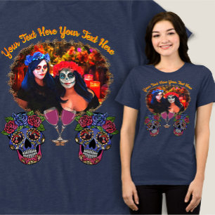Vallarta Catrinas mit Totenköpfen 1718 Tri-Blend Shirt