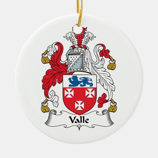 Valle-Familienwappen Keramikornament (Vorne)