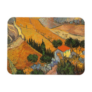 Valle mit Plowman von Vincent van Gogh Magnet