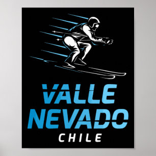 Valle Nevado Chile Skigebiet Retro Skifahren Poster