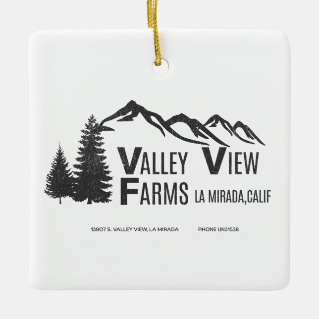 Valle View Farm La Mirada Vintag Keramikornament (Vorderseite)
