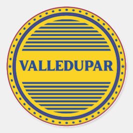 Valledupar City Pride Emblem – Colombian Identity Runder Aufkleber