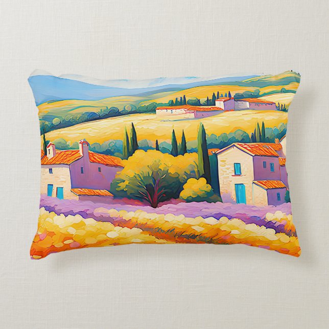 "Vallée Florale" Grosse Landschaft Provence Dekokissen (Vorderseite)