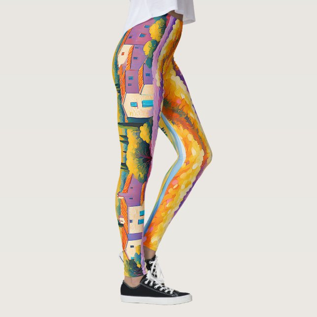 "Vallée Florale" Grosse Landschaft Provence Leggings (Rechts)