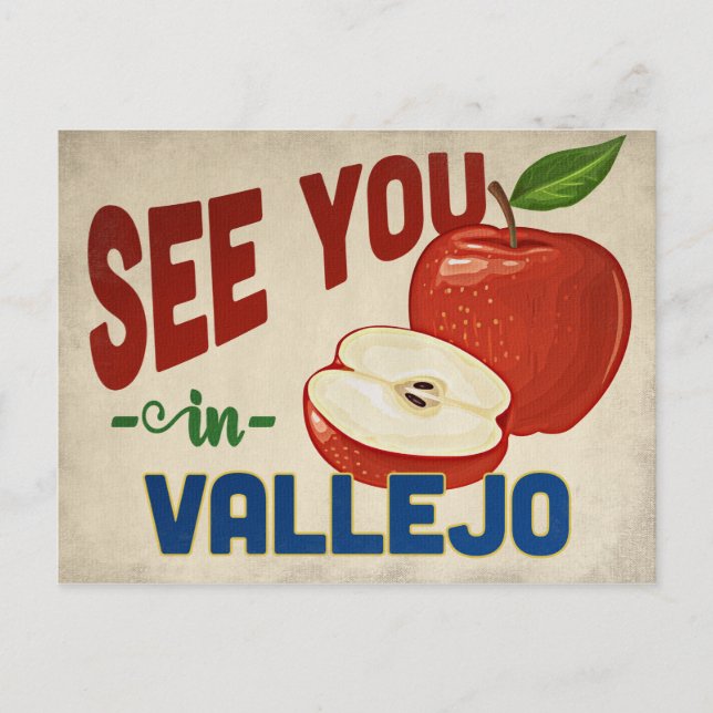Vallejo California Apple - Vintage Travel Postkarte (Vorderseite)