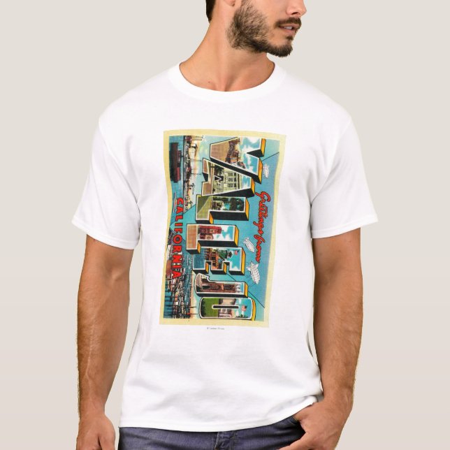 Vallejo, Kalifornien - große Buchstabe-Szenen T-Shirt (Vorderseite)