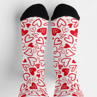Vallentiner Tagessocken. Crazy lustige rote Herzen Socken