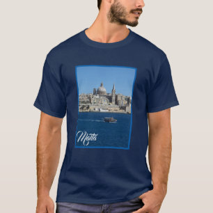 Valletta Hafen und Boote Malta Souvenir T-Shirt