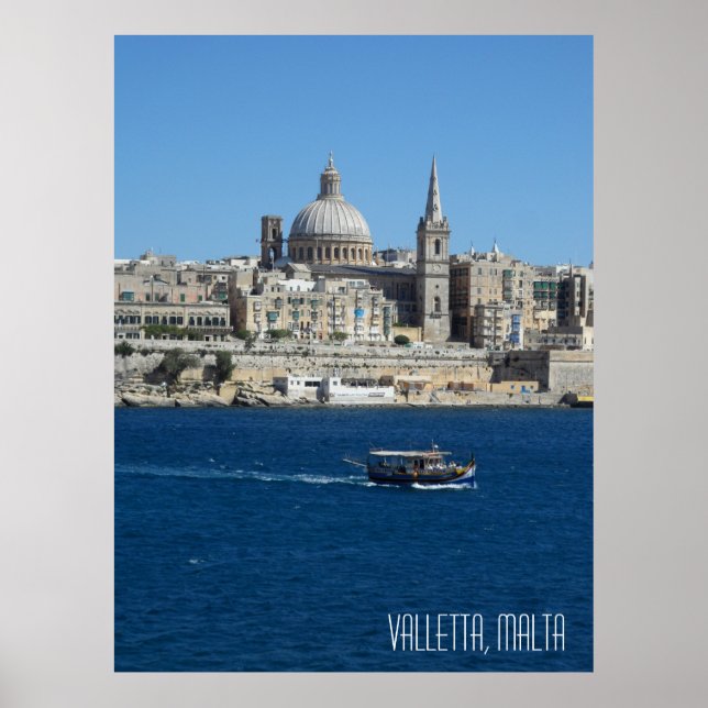 Valletta Malta Landschaftsurlaub Souvenir Poster (Vorne)