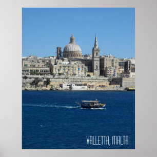 Valletta Malta Landschaftsurlaub Souvenir Poster