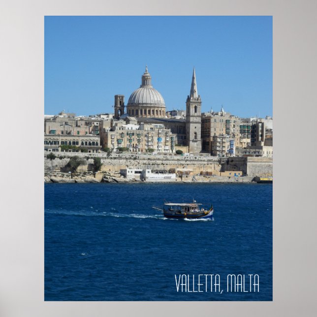 Valletta Malta Landschaftsurlaub Souvenir Poster (Vorne)